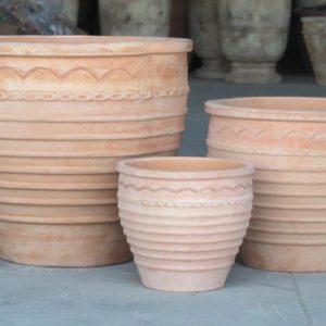 סט 2 כדי טרקוטה מרובעים