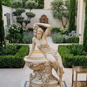 פסל איטלקי של אשה משיש גרוס עם צמנט ART-309