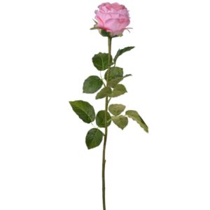 פרחים -ורד מלאכותי ורוד 73 ס"מ
