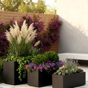 אדניות פיברסטון מאורכות  GA30-333 בצבע שחור