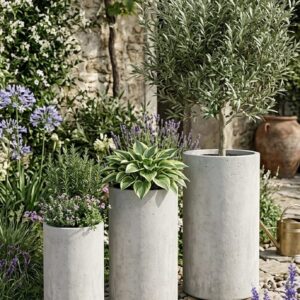 סט 3 עציצים גבוהים עגולים פיברסטון