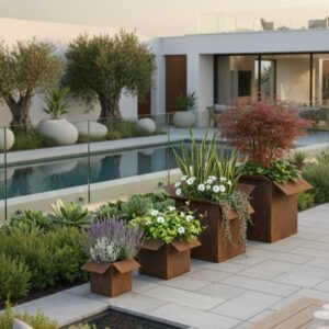 אדנית מתכת מרובעת קופסא