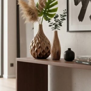 אגרטל גלים מודרני בזהב