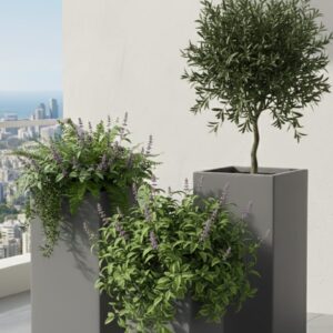 סט עציצים מרובעים גבוהים