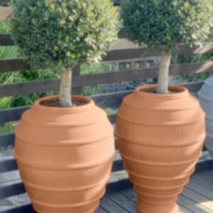 כד דקורטיבי מפיבר סטון חום