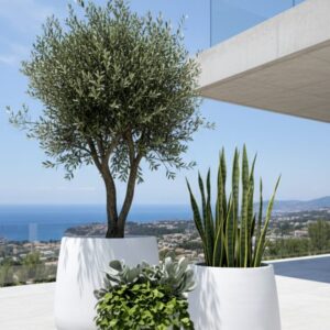 סט 3 כדים גבוהים - לבן