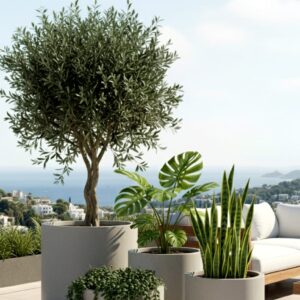 סט עגול 4 יחידות - אפור (צבע בטון)