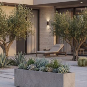 אדניות ענקית בלבנית בצבע אפור בטון