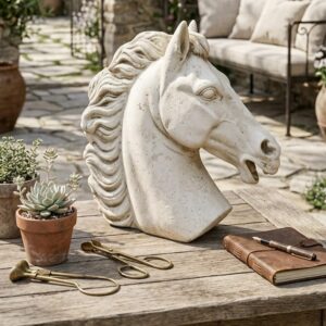 פסל ראש סוס איטלקי אבן