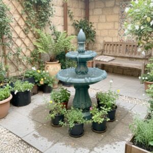 מזרקה איטלקית אפורה 3 קומות