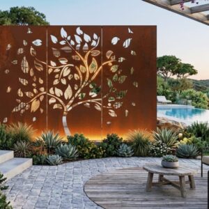 מסך גינה דקורטיבי ממתכת בעיצוב "עץ החיים"